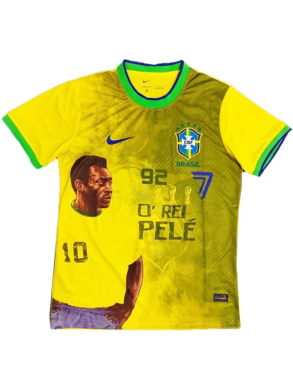 Brazil maillot bleu spécial PELE édition commémorative kit Brésil uniforme de football kit de football de vêtements de sport pour hommes hauts chemise de sport 2023